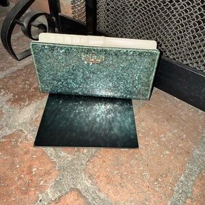 Sparkle Green Kate Spade Clutch Wallet